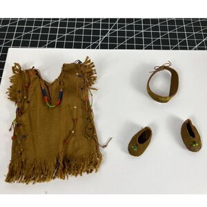Vintage 50s Handmade Native American Indian Doll Outfit Set  8" Ginger/Ginny